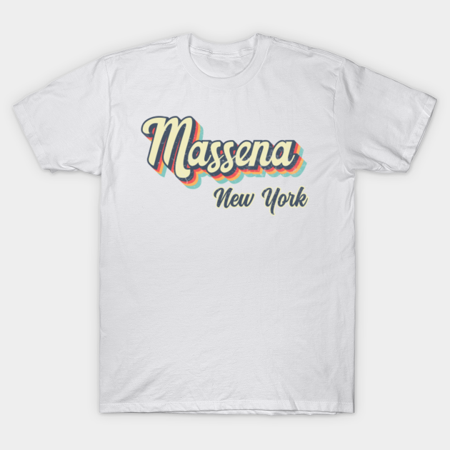 Massena New York Retro vintage 70s Rainbow Massena New York TShirt